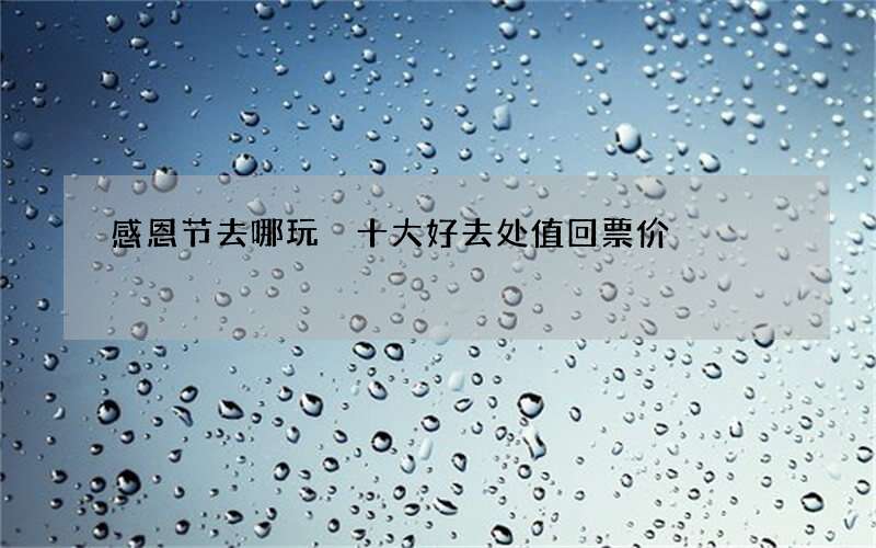 感恩节去哪玩 十大好去处值回票价